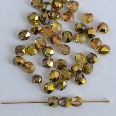 Fire Polished Gold 3 4 6 8 mm Sunny Magic Crystal Gold 00030-98002 Bead